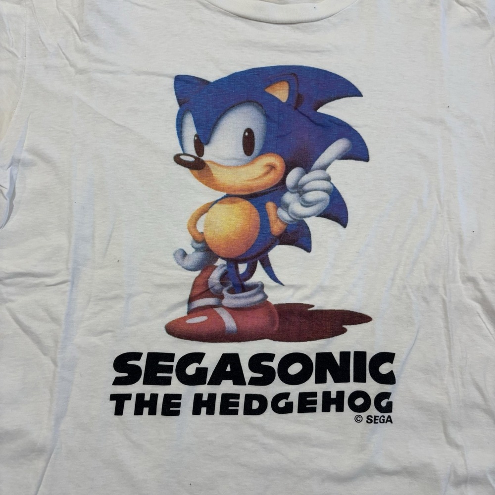Vintage 90s Sega Sonic The Hedgehog T Shirt White Men's Small Video Game Single - Picture 4 of 10